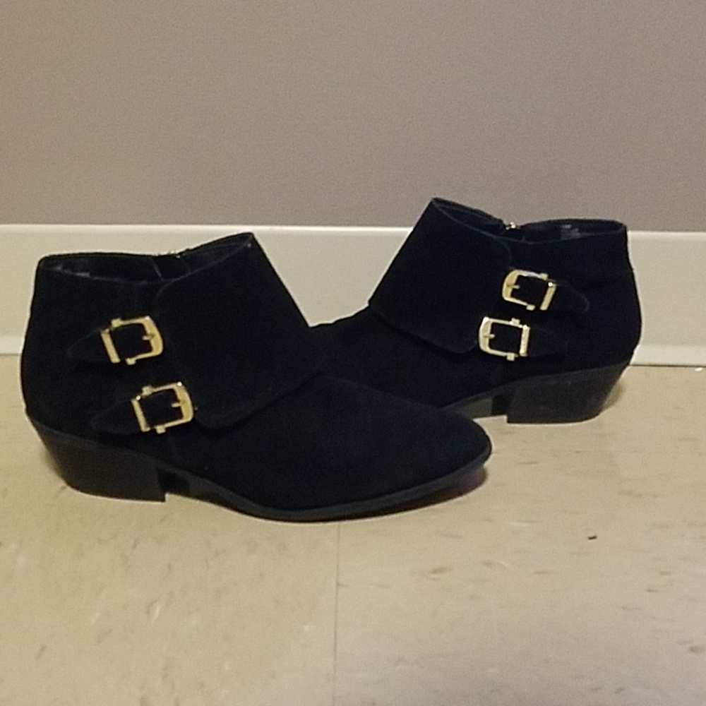 Black and gold booties